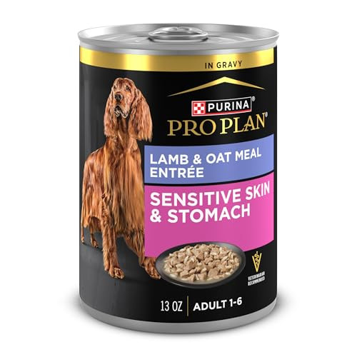 Purina Pro Plan Sensitive Skin And Stomach Lamb And Oat Meal Entree In Gravy 13 Oz Pack Of 12