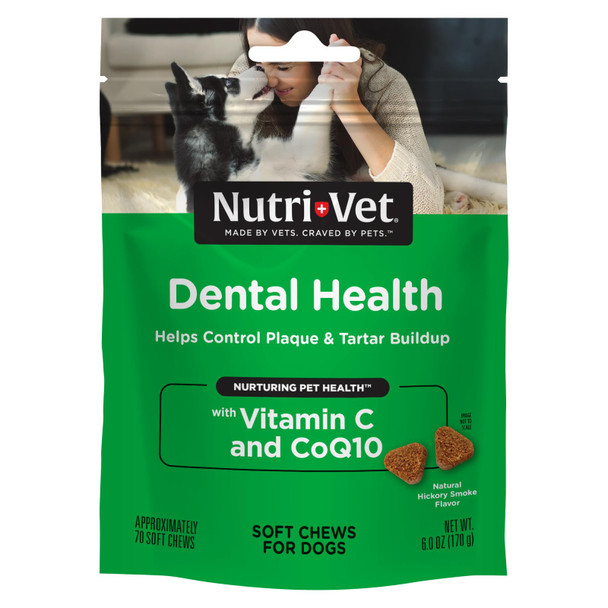 NutriVet NutriVet Dental Health Soft Chews For Dogs Puppy Essentials Plaque Remover 70 Count