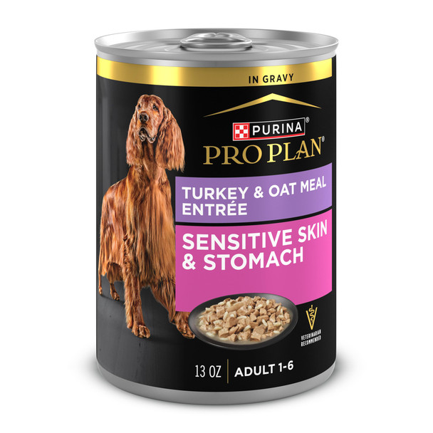 Purina Pro Plan Sensitive Skin And Stomach Turkey And Oat Meal Entree In Gravy 13 Oz