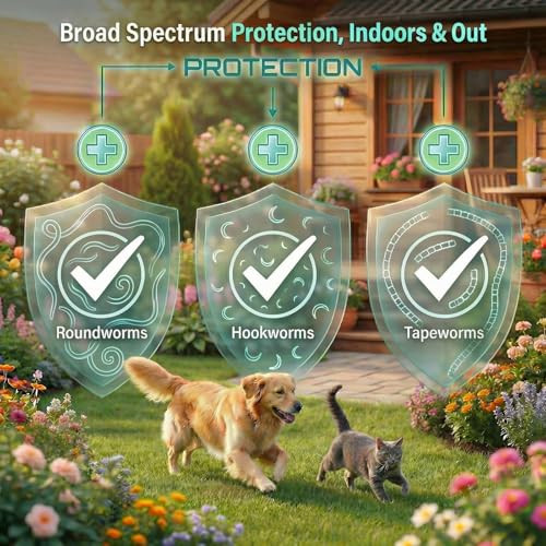 Petcci Dewormer Liquid For Cats And Dogs Broad SpectrumPyrantel Pamoate And Praziquantel 3.38 Fl Oz