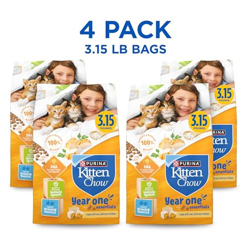 Purina Cat Chow Kitten Chow Kitten Food Healthy Development With Real Chicken Dry Kitten 3.15 Lb Pack Of 4