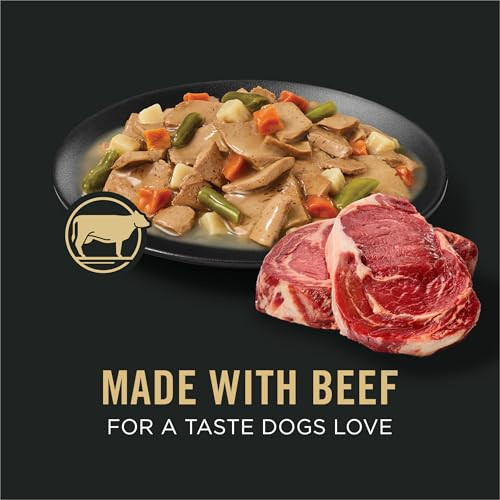 Purina Pro Plan Complete Essentials Beef And Vegetables Entree In Wet Dog Food Gravy 13 Oz Pack Of 12