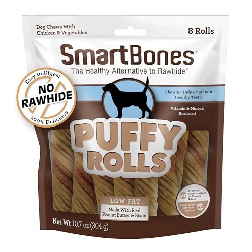 Smartbones Puffy Rolls Chews For Dogs Treat Your Dog To EasyToDigest RawhideFree 8 Count