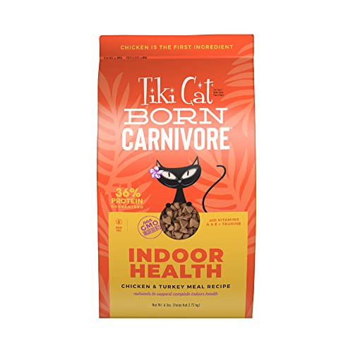 Tiki Pets Cat Born Carnivore Indoor Health Chicken & Turkey Meal Bag 6 Lbs