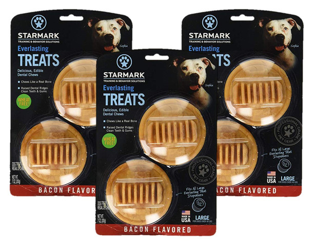 Starmark 3 Pack Star Mark Everlasting Bacon Dog Dental Chews Large 3 Pack