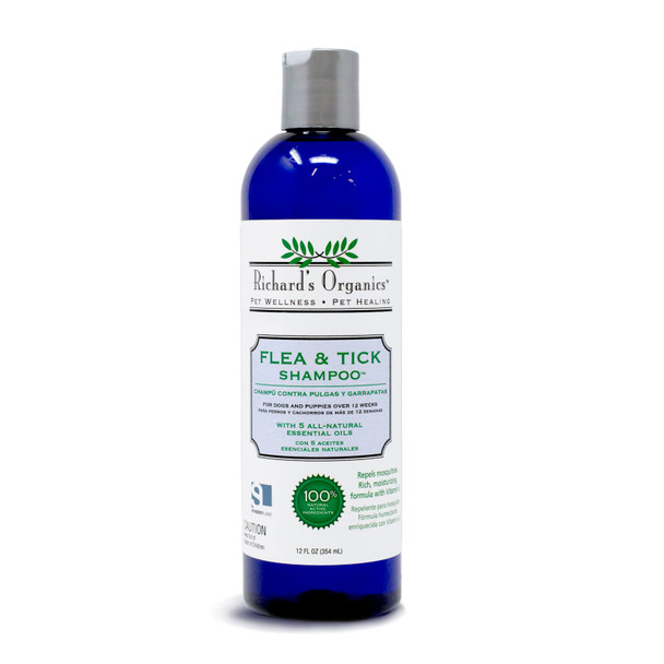 Synergylabs Richard's Organics Flea And Tick Shampoo For Dogs 12Oz