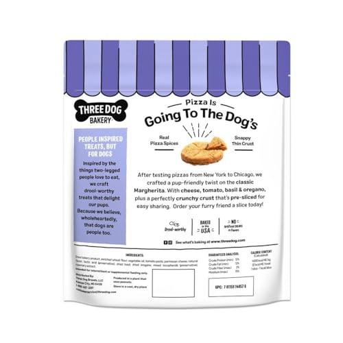 Three Dog Bakery Pupino's Pizza Cookies For Dogs Dog Treats With Real Ingredients 16 Oz