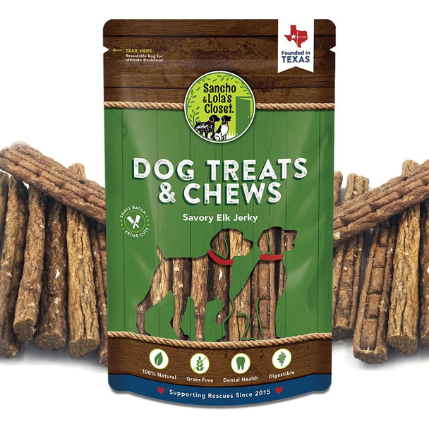 Sancho & Lola's Closet 100% Natural Elk Jerky Dog Treats By Sancho And Lola's (12 12 Pack