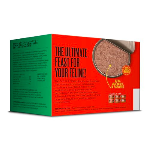 Tiki Pets Cat Grill Pate Sardine & Mackerel . Can 2.8 Oz 6 Count