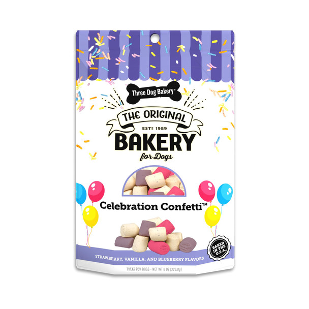 Three Dog Bakery Celebration Confetti Puppy & Training Treats Birthday & Special Occasion Dog