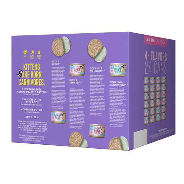 Tiki Pets Cat Baby Whole Foods Wet Cat Food For Kittens Mega Pack 2.4 Oz 24 Count