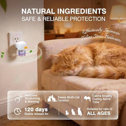 Tcllka Relieve Anxiety Stress Cat Calming Diffuser Comfort For Cats Fits All