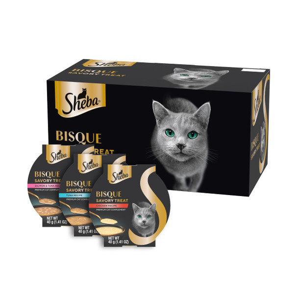 Sheba Bisque Lickable Cat Treats & Cat Food Toppers Chicken Tuna And 1.4 Oz 24 Count