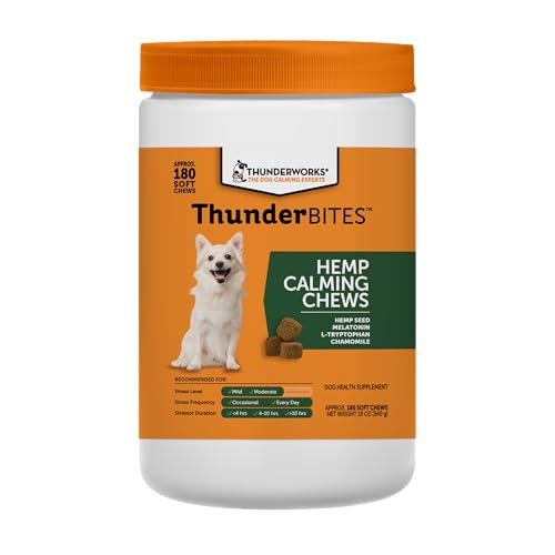 Thunderbites Hemp Calming Chews For Dogs Everyday Use Can Help Relieve Stress 180 Count
