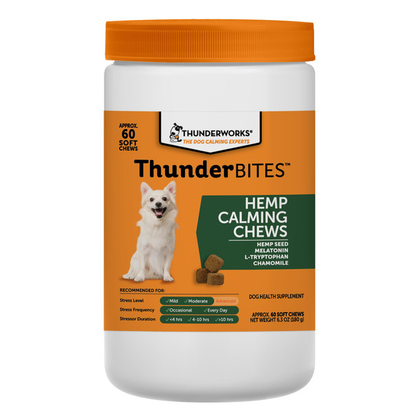 Thunderbites Hemp Calming Chews For Dogs Everyday Use Can Help Relieve Stress 60 Count