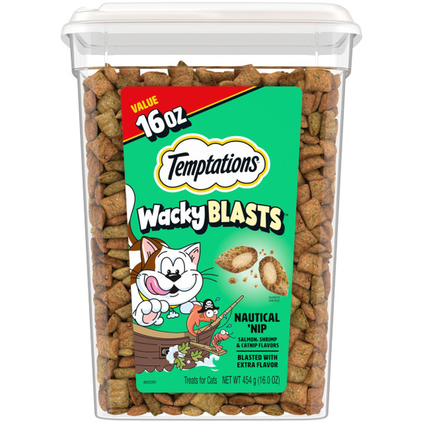 Temptations Wacky Blasts Cat Treats Nautical Nip' Flavor . Tub 16 Oz