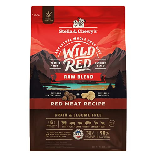 Stella & Chewy's Wild Red Raw Blend Kibble Premium FreezeDried Raw Coated Dog Food 21Lb