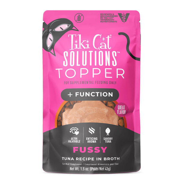 Tiki Pets Cat Solutions Topper Fussy Tuna Recipe In Broth . Pouch 1.5 Oz 12 Count