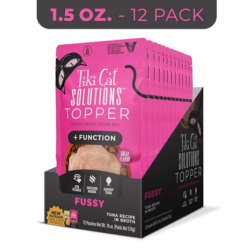 Tiki Pets Cat Solutions Topper Fussy Tuna Recipe In Broth . Pouch 1.5 Oz 12 Count