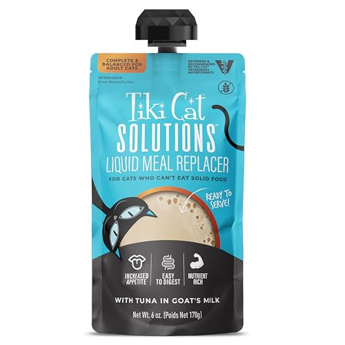 Tiki Pets Cat Solutions Liquid Meal Replacer Wet Cat Food Tuna In Goat's 6 Oz 6 Pack