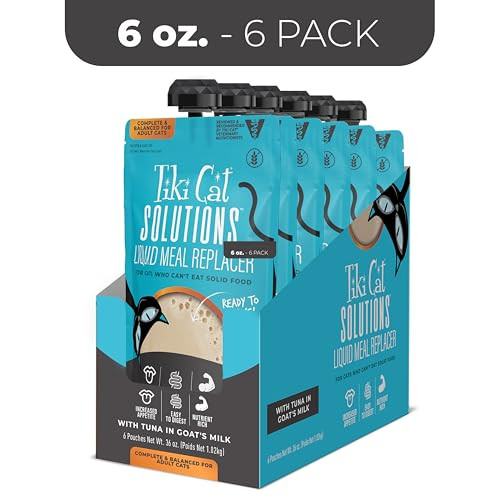 Tiki Pets Cat Solutions Liquid Meal Replacer Wet Cat Food Tuna In Goat's 6 Oz 6 Pack