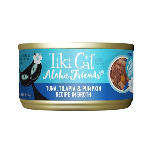 Tiki Pets Cat Aloha Friends Wet Cat Food Tuna Tilapia & Pumpkin 3 Oz 12 Count