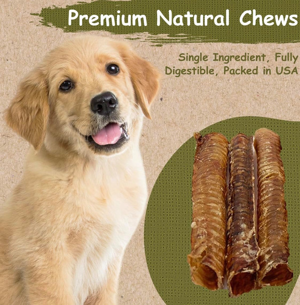 Top Dog Chews – 12” Beef Trachea Dog Chews 7 Pack, American, All Natural, Single Ingredient Dog Treat, Promotes Joint, Hip & Dental Health, High in Protein for Medium & Large Dogs