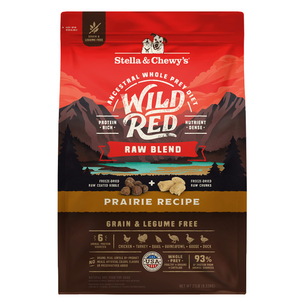 Stella & Chewy's Wild Red Raw Blend Kibble Premium FreezeDried Raw Coated Dog Food 21Lb - 2