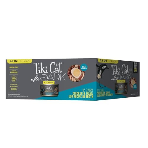 Tiki Pets Cat After Dark Chicken & Quail Egg HighProtein And 100% NonGmo 5.5 Oz Pack Of 12