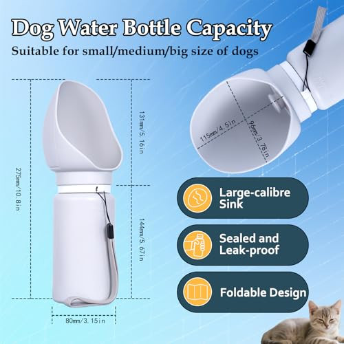 Soulagers Dog Water Bottle Silicone Foldable Bottle For Pets Portable Pet Water