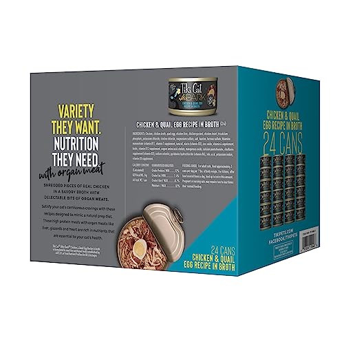 Tiki Pets Cat After Dark Chicken & Quail Egg In Broth HighProtein And 2.8 Oz Pack Of 24