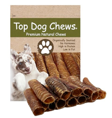Top Dog Chews 6" Beef Trachea Dog Chews 10 Pack American All Natural Single 10 Pack