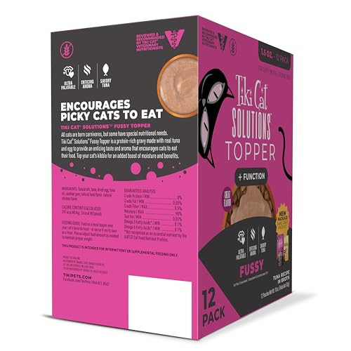 Tiki Pets Cat Solutions Topper Multipack Fussy Tuna Recipe In Broth . Pouch 1.5 Oz 12 Pack