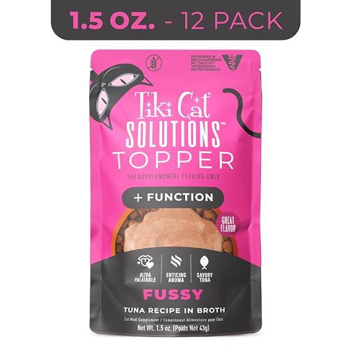 Tiki Pets Cat Solutions Topper Multipack Fussy Tuna Recipe In Broth . Pouch 1.5 Oz 12 Pack