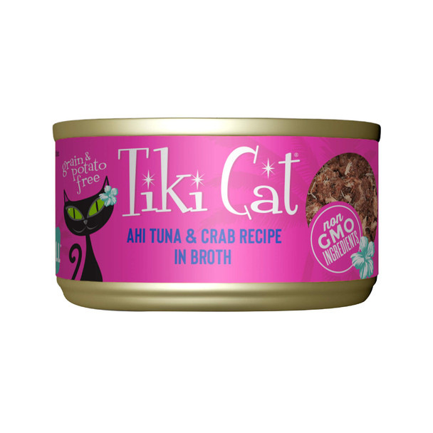 Tiki Pets Cat Grill Wet Cat Food Ahi Tuna & Crab . Cans 2.8 Oz 12 Count