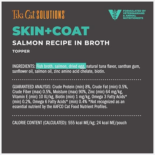 Tiki Pets Cat Solutions Topper Multipack Skin Coat Salmon Recipe In Broth 1.5 Oz 12 Pack
