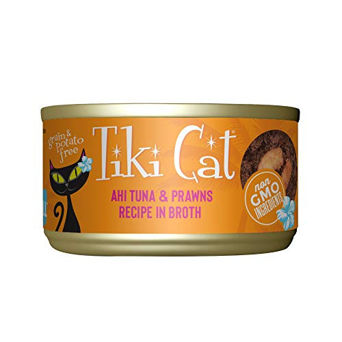Tiki Pets Cat Grill Wet Cat Food Ahi Tuna & Prawns . Cans 2.8 Oz 12 Count