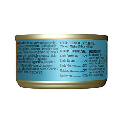 Tiki Pets Cat Grill Wet Cat Food Ahi Tuna & Prawns . Cans 2.8 Oz 12 Count