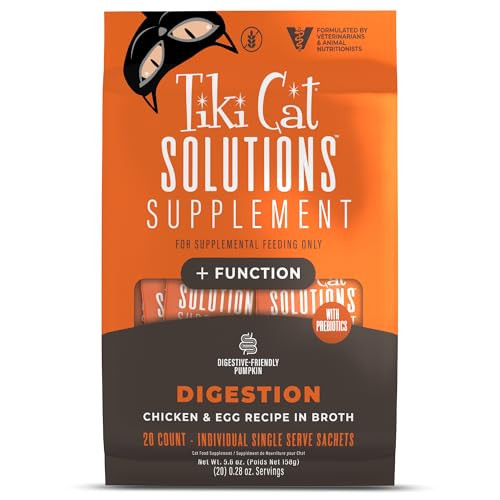 Tiki Cat Solutions Supplements Digestion Mousse Chicken & Egg In Broth Formulated To 5.6 Oz Pack Of 20
