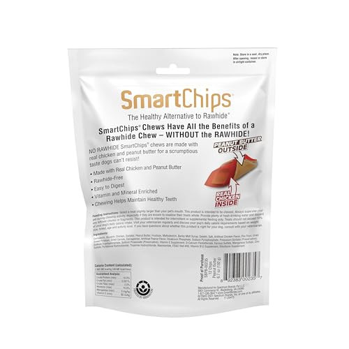 Smartbones Smartchips With Real Peanut Butter RawhideFree Chews For Dogs 12 Count