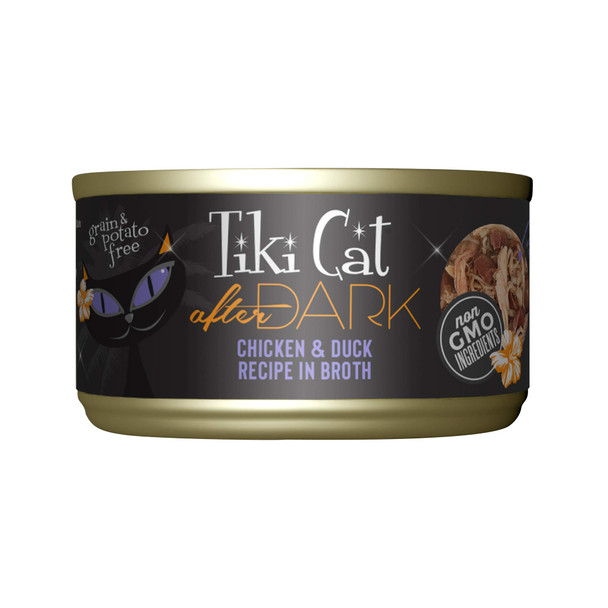 Tiki Pets Cat After Dark Wet Cat Food Chicken & Duck . Cans 2.8 Oz 12 Count