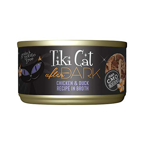 Tiki Pets Cat After Dark Wet Cat Food Chicken & Duck . Cans 2.8 Oz 12 Count