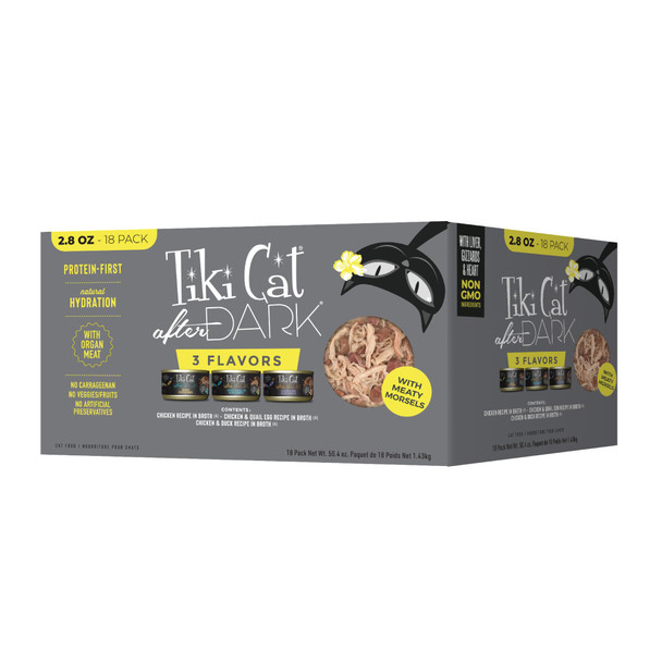 Tiki Pets Cat After Dark Wet Cat Food For Adult Cats Whole Foods 2.8 Oz Variety Pack