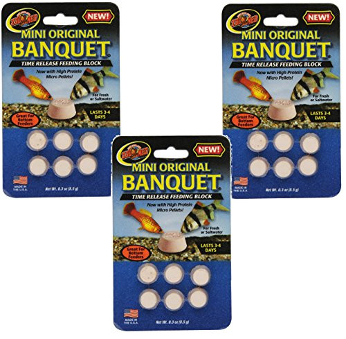 Zoo Med Laboratories Mini Banquet Block Feeders 18 Blocks Total (3 Packs With 3 Pack