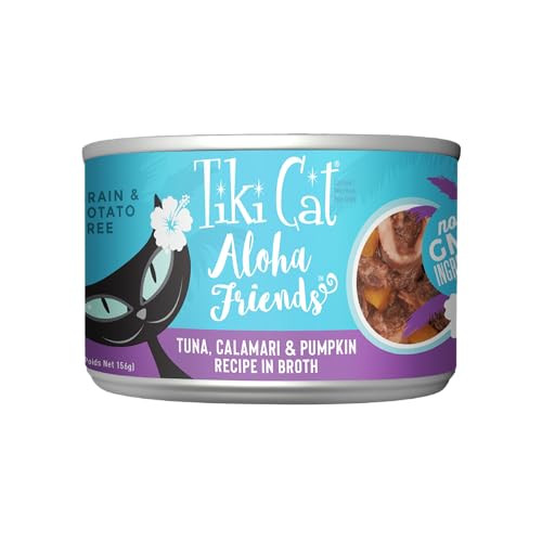 Tiki Pets Cat Aloha Friends Wet Cat Food Tuna Calamari & Pumpkin 5.5 Oz 8 Count