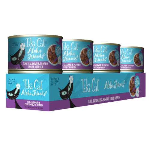 Tiki Pets Cat Aloha Friends Wet Cat Food Tuna Calamari & Pumpkin 5.5 Oz 8 Count