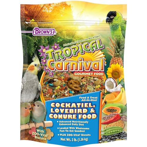 Tropical Carnival F.M. Brown's Tropical Carnival Gourmet Bird Food For Cockatiels Lovebirds And 3Lb