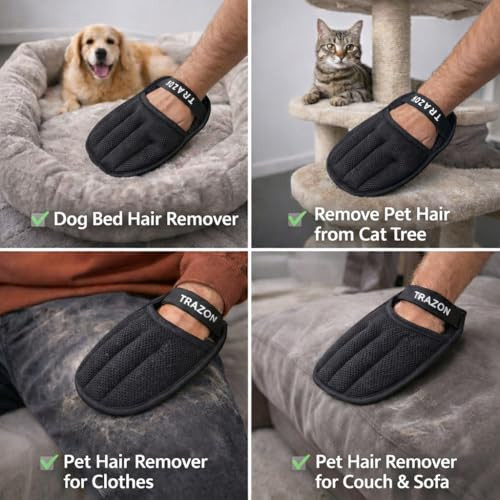 Trazon Pet Hair Removal Gloves 2 Pack 2 Pack