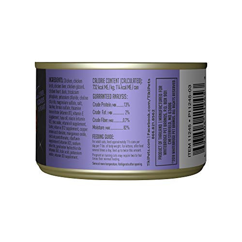 Tiki Pets Cat After Dark Chicken & Duck HighProtein And 100% NonGmo Ingredients 5.5 Oz Pack Of 8