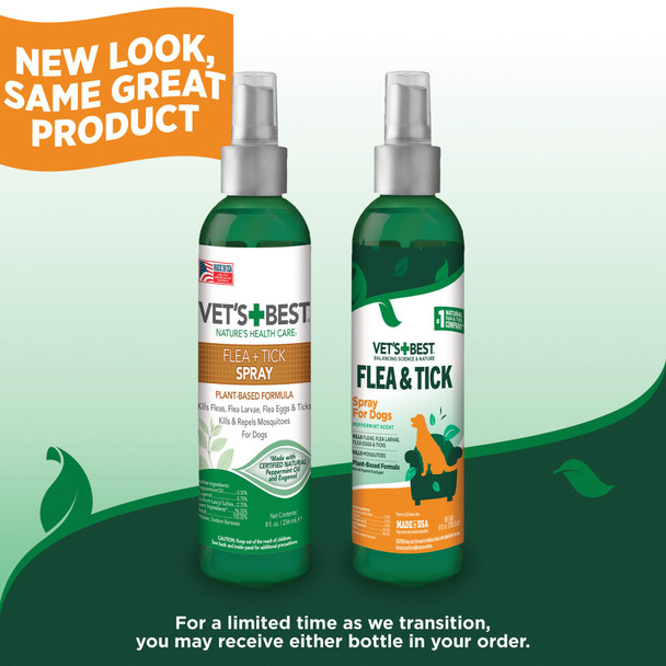 Vet's Best Natural Flea And Tick Spray For Dogs 8 Oz